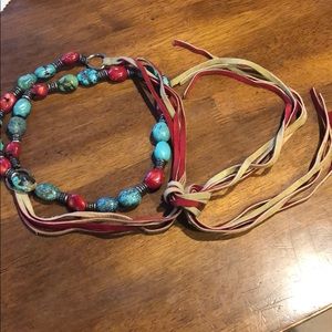 Genuine turquoise and leather belt.